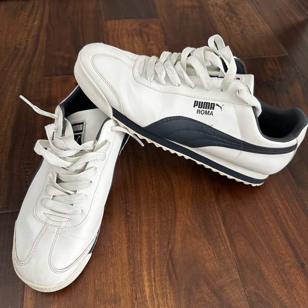Puma Roma white and navy sneakers - 12
